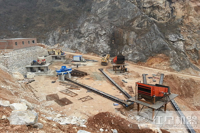 石子制沙機(jī)流水線現(xiàn)場